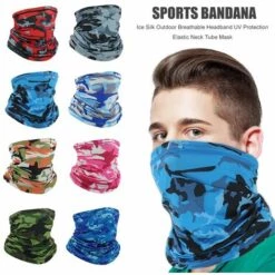 FUIENKO Foulard De Sport Pour Hommes Et Femmes, Couvre-chef De Tête, Cou, Pare-soleil, Guêtre, Bandana, Anti-poussière, Pêche En Plein Air, Coupe-vent,France,Camouflage Orange -Protection des voies respiratoires Soldes 66414988 3