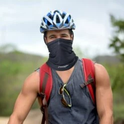 FUIENKO Cache-nez Bandana Rafraîchissant Pour Hommes, Demi-masque Respirant, Cache-cou, Pour Vélo De Montagne, Motocross, équitation, été,Black -Protection des voies respiratoires Soldes 66415223 2