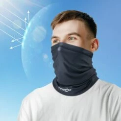 FUIENKO Cache-nez Bandana Rafraîchissant Pour Hommes, Demi-masque Respirant, Cache-cou, Pour Vélo De Montagne, Motocross, équitation, été,Black -Protection des voies respiratoires Soldes 66415223 3
