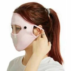 FUIENKO Masque De Protection Solaire En Soie Glacée Pour Femme, Protection Des Yeux, Respirant, Anti-ultraviolet, Suspendu, Type D'oreille, été,pink -Protection des voies respiratoires Soldes 66415229 2