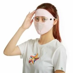 FUIENKO Masque De Protection Solaire En Soie Glacée Pour Femme, Protection Des Yeux, Respirant, Anti-ultraviolet, Suspendu, Type D'oreille, été,pink -Protection des voies respiratoires Soldes 66415229 4