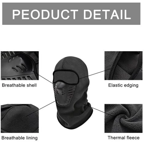 FUIENKO Cagoule De Cyclisme 3D Pour Moto, Masque Facial, Bandana Respirant, écharpe Complète, Chapeau De Ski, Protection SunUV Pour L'équitation,CN,black 7 FUIENKO Cagoule De Cyclisme 3D Pour Moto, Masque Facial, Bandana Respirant, écharpe Complète, Chapeau De Ski, Protection SunUV Pour L'équitation,CN,black – Image 5