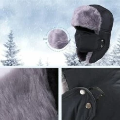 FUIENKO Chapeaux D'hiver Pour Hommes Et Femmes, Chapeau De Soldat, Casquette De Ski Avec Rabats D'oreille, Coupe-vent, Imperméable, Chapeau Chaud,CHINA,navy -Protection des voies respiratoires Soldes 66415289 2
