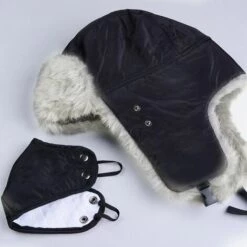 FUIENKO Chapeaux D'hiver Pour Hommes Et Femmes, Chapeau De Soldat, Casquette De Ski Avec Rabats D'oreille, Coupe-vent, Imperméable, Chapeau Chaud,CHINA,navy -Protection des voies respiratoires Soldes 66415289 5