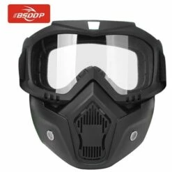 FUIENKO Mortorcycle – Masque Facial, Lunettes Haute Définition, Avec Filtre Buccal, Pour Casque Ouvert, Protection Des Yeux, Motocross,Sliver