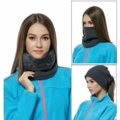 FUIENKO Écharpe Multifonctionnelle En Polaire Coupe-vent Pour Homme, écharpe Chaude, Respirante, Double Couche, Masque De Ski En Moto,CHINA,GRAY -Protection des voies respiratoires Soldes 66415375 5