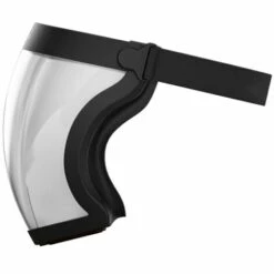 FUIENKO Masque Facial Transparent Réutilisable Anti-buée, Masque Entièrement Fermé, Masque Transparent Et Durable Pour Moto Avec éponge Filtrante,Black