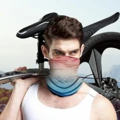FUIENKO Extérieur Dégradé Cyclisme Moto Bandana Cache Cou Multifonctionnel Coupe-Vent Balaclava Masque Écharpe Pour Hommes Femmes,France,S373 -Protection des voies respiratoires Soldes 66415503 2