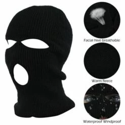 FUIENKO Masque De Cagoule Néon Tricoté à 3 Trous Pour Couvrir Tout Le Visage, Chapeau De Guerrier Phénix, Couvre-visage Tricoté Chaud D'hiver,CHINA,beige -Protection des voies respiratoires Soldes 66415622 2