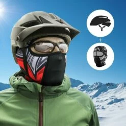 FUIENKO Cagoule De Moto En Polaire Pour Hommes Et Femmes, Masque Facial Complet Chaud D'hiver, Coupe-vent, Couvre-chef De Ski, Cyclisme, Capuche, Doublure De Casque,CHINA,01 -Protection des voies respiratoires Soldes 66415665 2