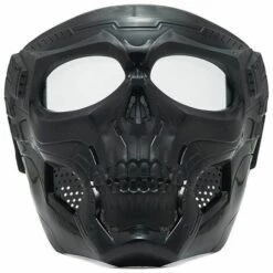 FUIENKO Masque Facial Pour L'équitation En Plein Air, Casque Coupe-vent, Masque Tête De Mort, Lentille Renforcée, Lunettes De Moto, Masque De Sport,CHINA,red Lens