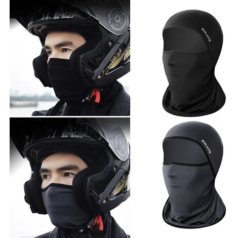 FUIENKO Masque Facial De Moto En Soie Glacée, Protection Faciale Anti-UV, Masque De Ski Complet, Masque De Gangster, Masque De Casque, Absorbant La Sueur Respirant,France,Dark Grey 6 FUIENKO Masque Facial De Moto En Soie Glacée, Protection Faciale Anti-UV, Masque De Ski Complet, Masque De Gangster, Masque De Casque, Absorbant La Sueur Respirant,France,Dark Grey – Image 4