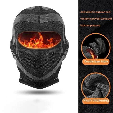 FUIENKO Masque De Cyclisme En Polaire Pour L'hiver, Casquette Coupe-vent Anti-froid Pour Sports De Plein Air, Couverture Du Visage Et Du Cou, Cagoule, Chapeau,Espagne,Medium 4 FUIENKO Masque De Cyclisme En Polaire Pour L'hiver, Casquette Coupe-vent Anti-froid Pour Sports De Plein Air, Couverture Du Visage Et Du Cou, Cagoule, Chapeau,Espagne,Medium – Image 2