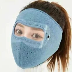 FUIENKO Cagoule Polaire D'hiver Pour Le Ski, Masque Facial Coupe-vent à Absorption Magnétique, Protection Faciale étendue,Cycling Mask