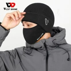 FUIENKO Chapeau De Protection Du Visage Pour Homme Et Femme, Casquette De Cyclisme, Coupe-vent, Chaud, Polaire Thermique, Masque De Ski, Pour La Course à Pied, Hiver,France -Protection des voies respiratoires Soldes 66415899 4