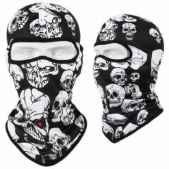 FUIENKO Cagoule De Moto Imprimé Crâne, Masque Facial Complet, Coupe-vent, Ski, Chauffe-cou, Cyclisme, Capuche De Motard, Doublure De Casque Pour Hommes,S05