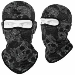 FUIENKO Cagoule De Moto Imprimé Crâne, Masque Facial Complet, Coupe-vent, Ski, Chauffe-cou, Cyclisme, Capuche De Motard, Doublure De Casque Pour Hommes,S05 -Protection des voies respiratoires Soldes 66415947 5