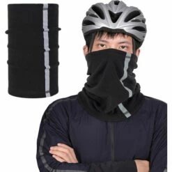 FUIENKO Cache-cou En Polaire Avec Bande Réfléchissante, Cache-cou Multifonctionnel, Sport, Ski, Cyclisme, Chaud, Hiver,CHINA,Green -Protection des voies respiratoires Soldes 66416033 4