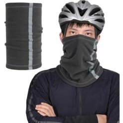 FUIENKO Cache-cou En Polaire Avec Bande Réfléchissante, Cache-cou Multifonctionnel, Sport, Ski, Cyclisme, Chaud, Hiver,CHINA,Green -Protection des voies respiratoires Soldes 66416033 5