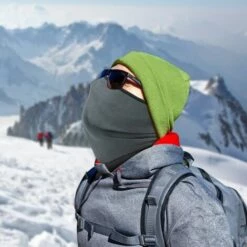 FUIENKO Demi-masque En Polaire Pour Moto, Temps Froid, Couverture Polaire, Coupe-vent, Chauffant, Anneau, écharpe Tubulaire, Vélo De Ski Pour Femmes Et Hommes,Light Gray -Protection des voies respiratoires Soldes 66416074 2