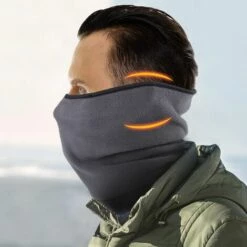 FUIENKO Demi-masque En Polaire Pour Moto, Temps Froid, Couverture Polaire, Coupe-vent, Chauffant, Anneau, écharpe Tubulaire, Vélo De Ski Pour Femmes Et Hommes,Light Gray -Protection des voies respiratoires Soldes 66416074 3