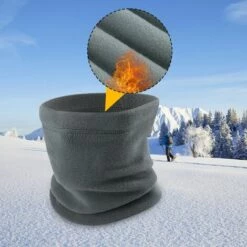 FUIENKO Demi-masque En Polaire Pour Moto, Temps Froid, Couverture Polaire, Coupe-vent, Chauffant, Anneau, écharpe Tubulaire, Vélo De Ski Pour Femmes Et Hommes,Light Gray -Protection des voies respiratoires Soldes 66416074 4