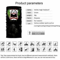 FUIENKO Impression Numérique 3D De Crâne, Impression Numérique, Sans Couture, Incroyable Sport équitation, Protection Solaire, Masque à Bavette, Bandeau Anti-transpiration,CHINA,hh -Protection des voies respiratoires Soldes 66416093 2
