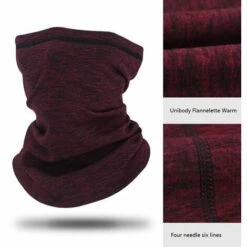 FUIENKO Cagoule De Moto En Flanelle, Cache-cou, Coupe-vent, Pour Sports De Plein Air, Masque D'équitation, Garde Au Chaud,Wine Red