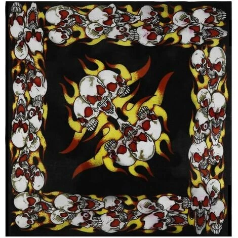 FUIENKO Bandeau Bandana Extensible Thème Flamme Crâne De Cowboy Squelette, Couvre-chef Cyclisme Style Hip Hop, Masque De Cou,CHINA,02 3 FUIENKO Bandeau Bandana Extensible Thème Flamme Crâne De Cowboy Squelette, Couvre-chef Cyclisme Style Hip Hop, Masque De Cou,CHINA,02
