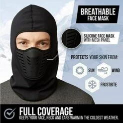 FUIENKO Masque Complet Chaud En Polaire Pour Sports Extrêmes, Accessoire Pour L'équitation, Le Ski En Plein Air,CHINA,Grey -Protection des voies respiratoires Soldes 66416115 5