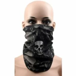FUIENKO Cagoule De Moto Respirante 3D Coupe-vent D'hiver, Masque Facial Sans Couture, Protection Solaire, Randonnée, Camping, Squelette, écharpe D'équitation,335