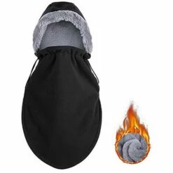 FUIENKO Masque Facial Unisexe Pour Moto, Cache-nez D'hiver En Peluche, Masque De Vélo Respirant, écharpe Chaude, Couvre-chef,Black