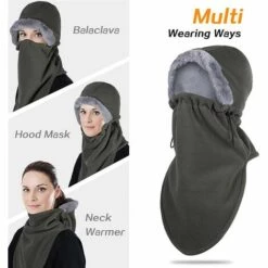 FUIENKO Masque Facial Unisexe Pour Moto, Cache-nez D'hiver En Peluche, Masque De Vélo Respirant, écharpe Chaude, Couvre-chef,Black -Protection des voies respiratoires Soldes 66416221 5