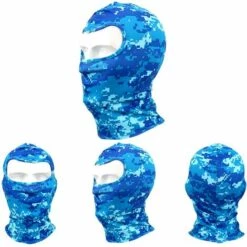 FUIENKO Masque De Camouflage à Séchage Rapide Pour Moto, Pour Cyclisme, Ski, Snowboard, Sport, Respirant, En Lycra, Capuchon Pour Le Visage Et Le Cou,A Blue -Protection des voies respiratoires Soldes 66416225 5