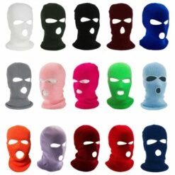 FUIENKO Masque Facial Complet à 3 Trous, Casquette D'hiver, Cagoule De Ski, Bonnet De Cyclisme Pour Moto En Plein Air, Chapeau Tactique,WHITE -Protection des voies respiratoires Soldes 66416435 5