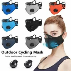 FUIENKO Pièces De Protection De Moto Lavables, Respirateur Anti-poussière Réutilisable, Masque De Vélo, Cyclisme, Sport, Entraînement, Filtre Noir,Navy Blue -Protection des voies respiratoires Soldes 66416465 4
