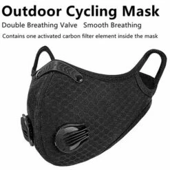 FUIENKO Pièces De Protection De Moto Lavables, Respirateur Anti-poussière Réutilisable, Masque De Vélo, Cyclisme, Sport, Entraînement, Filtre Noir,Navy Blue -Protection des voies respiratoires Soldes 66416465 5