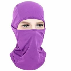 FUIENKO Cagoule De Moto, Masque Facial Complet, Coupe-vent, Masques De Tête De Ski, Motocross, Cyclisme, Casquette De Casque Universel,Purple