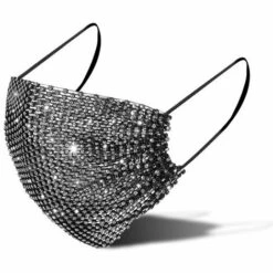 FUIENKO Masque à Strass Brillant, Décoration Pour Le Visage, Bijoux élastique Scintillant à La Mode,Blue -Protection des voies respiratoires Soldes 66417349 3