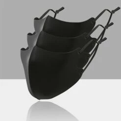 FUIENKO Masque Buccal En Soie Glacée Noir Et Blanc, 3 Pièces, écharpe De Tête De Moto, Chauffe-visage, Coupe-vent, Bouclier Facial Pour L'extérieur,Tricolor -Protection des voies respiratoires Soldes 66417359 3