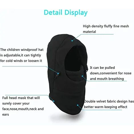 HELLO KITTY BAIN 2pcs Face Mask Balaclava Multipurpose Hat, Ski Outdoor Motorcycle Mountain Camping Hiking Warm Winter Black & Dark Grey 4 HELLO KITTY BAIN 2pcs Face Mask Balaclava Multipurpose Hat, Ski Outdoor Motorcycle Mountain Camping Hiking Warm Winter Black & Dark Grey – Image 2