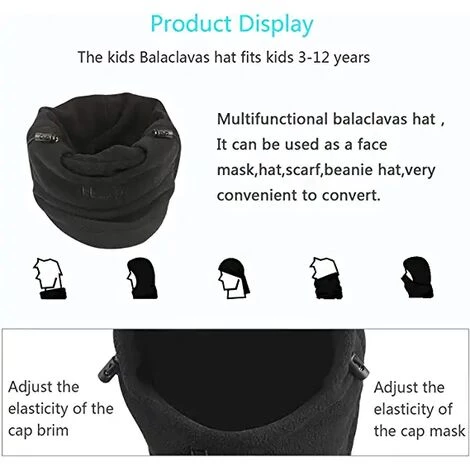 HELLO KITTY BAIN 2pcs Face Mask Balaclava Multipurpose Hat, Ski Outdoor Motorcycle Mountain Camping Hiking Warm Winter Black & Dark Grey 5 HELLO KITTY BAIN 2pcs Face Mask Balaclava Multipurpose Hat, Ski Outdoor Motorcycle Mountain Camping Hiking Warm Winter Black & Dark Grey – Image 3