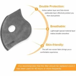 YOOUYIDA Masque Anti-poussière Réutilisable Masques Anti-poussière Avec 7 Filtres Pour La Course à Pied, Le Cyclisme, Les Activités De Plein Air -Protection des voies respiratoires Soldes 66566173 5