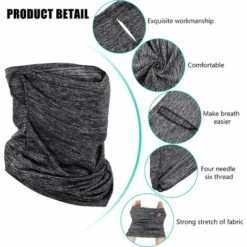 MEZHENG 2 Paquets De Couvre-chefs Bandana Cagoule, Boucles D'oreilles Cagoule Bandana Manchette Couvre-chef Foulard De Sport Rafraîchissant En Soie Glacée Pour Une Utilisation En Extérieur -Protection des voies respiratoires Soldes 66802276 5