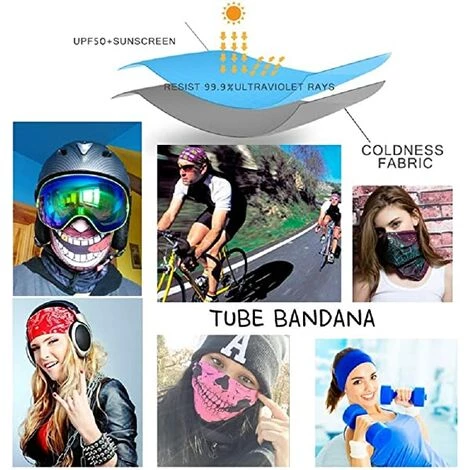 CADEAUX Bandanas De Masque Facial, Cache-cou, Couvre-chef, écharpe Magique, Bandeau Pour La Poussière Vent Du Soleil 6 CADEAUX Bandanas De Masque Facial, Cache-cou, Couvre-chef, écharpe Magique, Bandeau Pour La Poussière Vent Du Soleil – Image 4