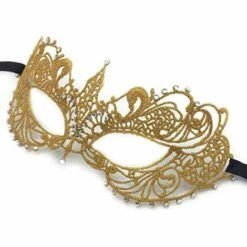 ILOVEMILAN Masque De Fête En Dentelle Halloween Demi-visage Et Masque De Fête Sexy (doré) -Protection des voies respiratoires Soldes 66820367 4