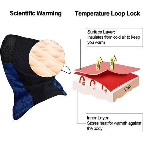 BF Écharpe De Cou Tubulaire, Masque De Cyclisme Hiver écharpe Extensible Multifonctionnelle Pour Moto, Ski, Cyclisme Bleu 6 BF Écharpe De Cou Tubulaire, Masque De Cyclisme Hiver écharpe Extensible Multifonctionnelle Pour Moto, Ski, Cyclisme Bleu – Image 4