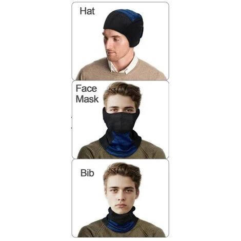 BF Écharpe De Cou Tubulaire, Masque De Cyclisme Hiver écharpe Extensible Multifonctionnelle Pour Moto, Ski, Cyclisme Bleu 7 BF Écharpe De Cou Tubulaire, Masque De Cyclisme Hiver écharpe Extensible Multifonctionnelle Pour Moto, Ski, Cyclisme Bleu – Image 5