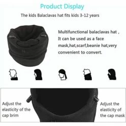 BF 2pcs Face Mask Balaclava Multipurpose Hat, Ski Outdoor Motorcycle Mountain Camping Hiking Warm Winter Black & Dark Grey -Protection des voies respiratoires Soldes 66858301 3