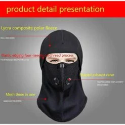 BF 1 Masque D'équitation Avec 2 Filtres Storm Pour Le Skateboard, Le Cyclisme, Le Patinage, Le Ski, L'alpinisme, Etc. Noir -Protection des voies respiratoires Soldes 66858370 4